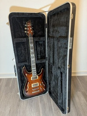 Nice! Schecter C-1 E/A Dark Vintage Sunburst w/Ghost System & TKL Hard Case Look - Image 1 of 4