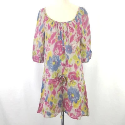 USA three dots 3/4 Sleeve Dress XS Knee-Length Multicolor Sheer - Image 1 of 4