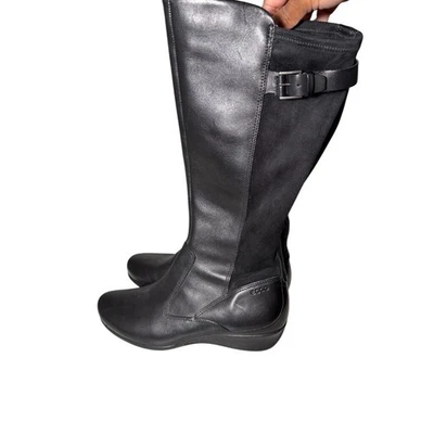 Botas de montar ECCO para mujer 37 6-6,5 de cuero negro con hebilla hasta la rodilla Foto 1 de 4