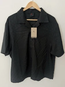 Jordan 23 Monogram AOP Woven Black Button Shirt Men's L Crop Boxy DX9681-010 $75 - Picture 1 of 10