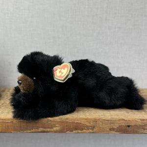 Ty Classic Baby Paws - Black Bear Beanie Soft Toy Plush Vintage Pristine 11” - Picture 1 of 11