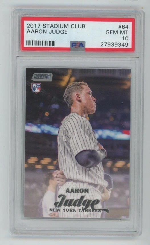 2017 Stadium Club #64 Aaron Judge Rookie RC PSA 10 Yankees MVP - Image 1 of 2