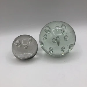 Juego de Pisapapeles Orbe de Vidrio Arte Transparente MCM Vintage Grandes Burbujas Controladas - Imagen 1 de 19