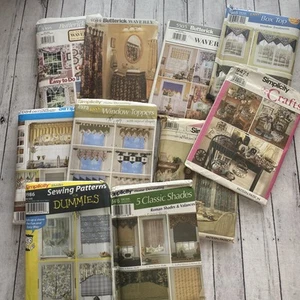 Sewing Pattern Lot Of 10 Window Treatment Vintage Simplicity Waverly Uncut Home - Picture 1 of 11