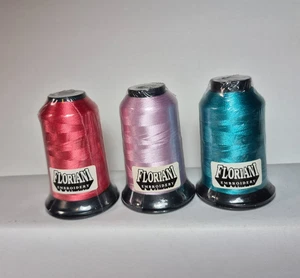 Floriani Machine Embroidery Thread-Lot of 3 Spools-Mixed Colors-NEW Sealed - Picture 1 of 6