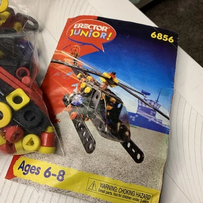 Vintage Meccano Erector Junior set  Helicopter #6856- great condition w/manual  - Image 1 of 4