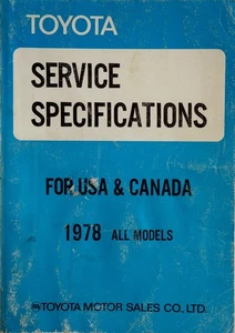 1978 Toyota Corolla Celica Pickup Land Cruiser Service Specifications Manual - Foto 1 di 4