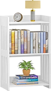 Bookshelf, Bookcase for Small Spaces, 3 Tier White Book Organizer Storage Displa - Picture 1 of 12