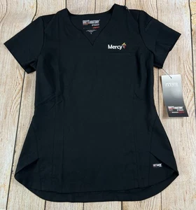 Neu mit Etikett Greys Anatomy Mercy Krankenhaus Peeling Top Shirt schwarz Größe Small  - Bild 1 von 9