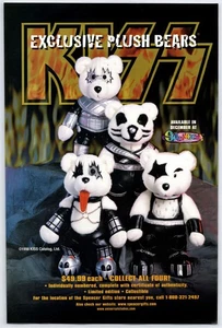 Print Ad 1998 Kiss Plush Bears Spencer Gifts Rock Band Original Promo Poster Art - Picture 1 of 4