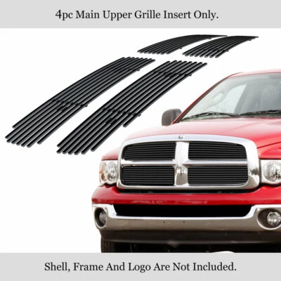Se adapta a Dodge Ram 2002-2005 inserto de parrilla de billet de acero inoxidable negro Foto 1 de 4