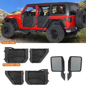 Hooke Road Tube Half Doors + Mirrors Fit 18-25 Jeep Wrangler JL Gladiator JT   - Picture 1 of 20