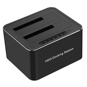 USB 3.0 to Dual SATA Hard Drive Dock Station for 2.5/3.5 Inches HDD SSD Copier - Picture 1 of 11