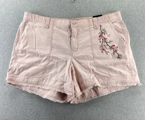 Lane Bryant Girlfriend Short Embroidered Shorts Plus Size 22 Pink NEW - Picture 1 of 10