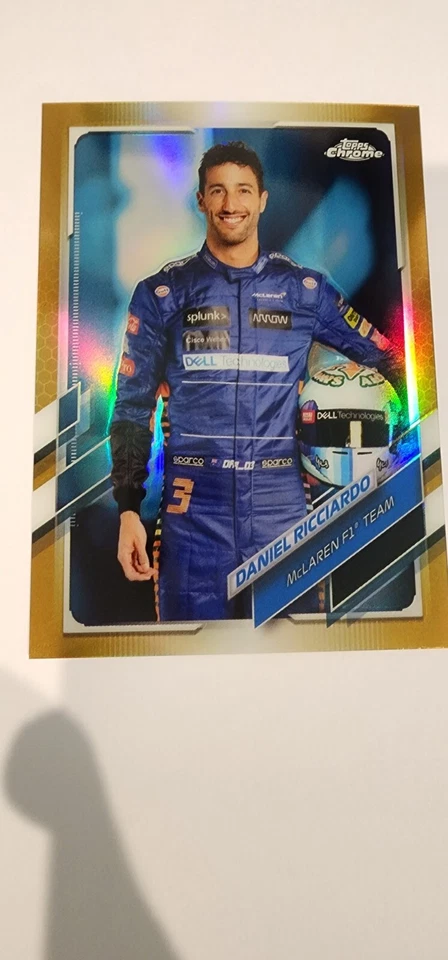 2021 Topps Chrome Formula 1 F1 Racing Gold Refractor Daniel Ricciardo SP /50 - Image 1 of 2