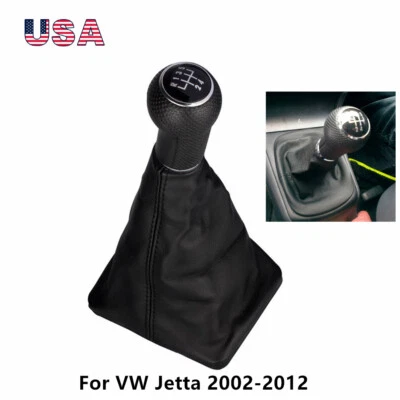 For 2002-2012 Volkswagen Jetta 5 Speed Black Gear Shift Knob With Dust Cover - Image 1 of 4
