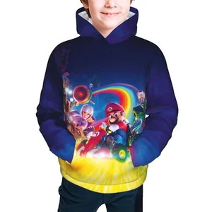 Super Mario Bros Cartoon Boys Hoodies 3D Casual Pullover Sweatshirts 7-20 Years - Picture 1 of 30