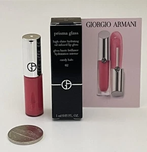 GIORGIO ARMANI Prisma Glass Lip Gloss In 02 Candy Halo-Pink 1ml Travel Size NIB - Picture 1 of 1