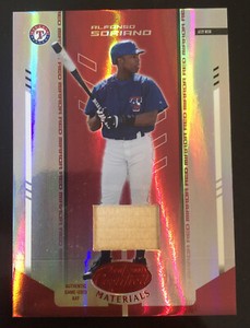2004 Leaf Certified Materials ALFONSO SORIANO Game Used Bat #d 9/150! RANGERS
