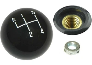 Black 4 Speed Hurst Gear Shift Knob 3/8"-16 Thread & Lock Nut 1964-72 GM Models - Picture 1 of 2