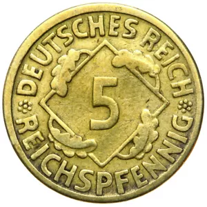 German Reich-Weimar Republic coin 5 Reichspfennig 1925 J - Picture 1 of 2
