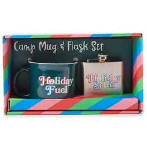 Set di 2 - 14 oz "Holiday Fuel" tazza caffè cacao campeggio 6 oz fiaschetta spirito natalizio - Foto 1 di 5