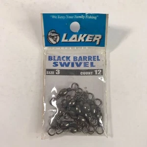 Laker Black Barrel Swivel Size #3 / 12count New 1y - Picture 1 of 2