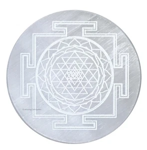 Placa de carga de selenita para cristales - Sri Yantra (4 pulgadas) - Imagen 1 de 6