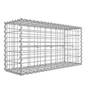 Gabion Basket Metal Gabion Cage Galvanised 100 x 50 x 30 cm Silver GGB153