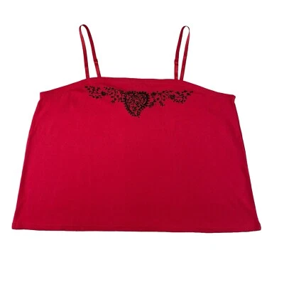 Camisola Lane Bryant Venezia para mujer 22/24 roja negra bordada floral nueva con etiquetas Foto 1 de 4