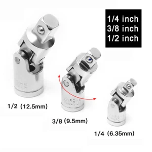1/4" 3/8" 1/2" inch Square Drive Universal Joint Ratchet Wrench Socket Adapter - Picture 1 of 9