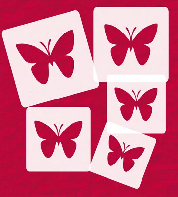 Schablonen Set ● 5 einzelne Schmetterlinge  ● 7cm, 8cm, 9cm, 10cm und 11cm groß  - Bild 1 von 3