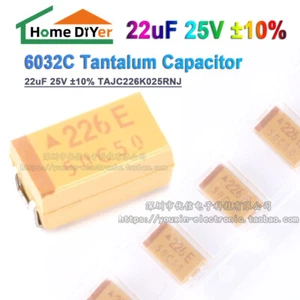 10 Stück Original 6032C Tantal-Kondensator 22uF 25V ±10% TAJC226K025RNJ - Picture 1 of 5