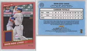 2020 Panini Donruss Retro 1986 Materials Red /99 Shin-Soo Choo #86M-SC