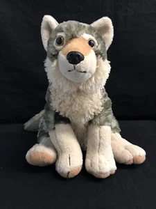 Peluche morbido lupo grigio 16" / 30 cm coccole 2012 Repubblica selvaggia - Foto 1 di 8