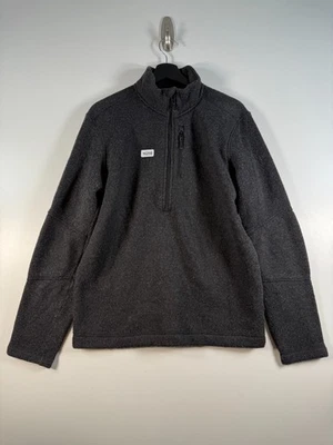 Smartwool Mens Half Zip Mockneck Hudson Trail Fleece Sweater Gray Sz L 23x27.5 - Image 1 of 4