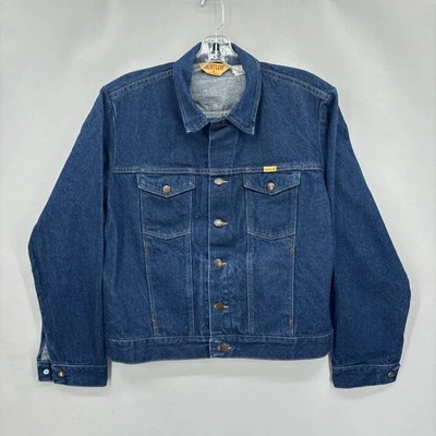 Chaqueta de mezclilla Rustler vintage para hombre grande azul 13 OZ hecha por camionero EE. UU. clásica años 80 Foto 1 de 4