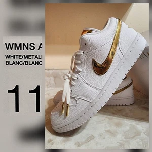 Damengröße 11 Nike Air Jordan 1 Low weiß metallic gold weiß CZ4776-100 🔥🔥 - Bild 1 von 12