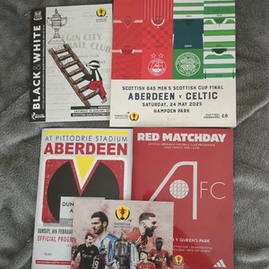 Aberdeen cup run 2025 All 5 programmes inc Elgin Dunfermline semi and final - Picture 1 of 8