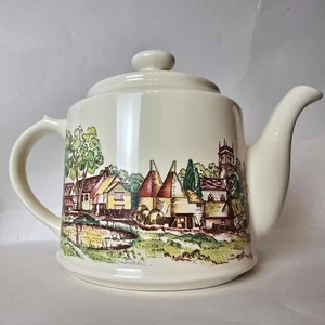 Wade England teiera 6,5" alta 10" larga vintage scena villaggio utensili da cucina ceramica - Foto 1 di 24