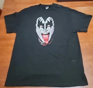 Vtg KISS Shirt Mens Large Black Y2K Big Face Rock Band Tongue Winterland 2002 - Picture 1 of 7