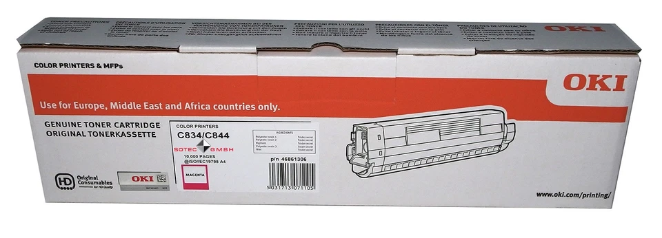 OKI Toner C834 C844 Magenta 46861306 - Bild 1 von 1