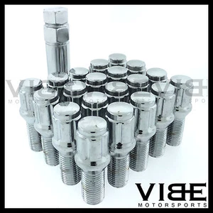 (20) 14x1.5 M14X1.5 30MM SPLINE TUNER CHROME CONE CONICAL SEAT WHEEL LUG BOLTS - Picture 1 of 3