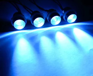 4x White R/C Car Buggy Truck Large Headlights 10mm LED + PP3 Battery Kit - Imagen 1 de 1