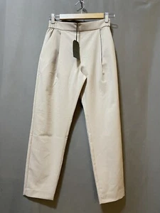 NWT ALLSAINTS Women Aleida Elastic Waist Mid-Rise Pleated Crop Pants SZ 0 Beige - Picture 1 of 13