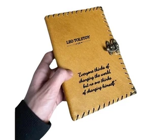 Cuaderno Personal de Cuero Diarios Personalizados para Escribir, Papel Kraft con Bolígrafo - Imagen 1 de 5