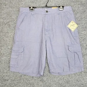 NWT Paradise Collection Men Linen Blend 10" Cargo Shorts Size 34 Blue Relaxed - Picture 1 of 10