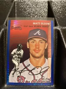 2023 Topps Chrome Platinum Anniversary Matt Olson 199 Blue Prism Refractor - Picture 1 of 2