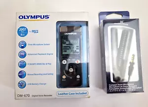 Olympus DM-670 Digital Voice Recorder Dictaphone & Olympus ME34 Zoom Microphone - Picture 1 of 2