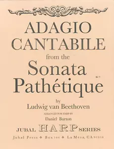 Beethoven Adagio Cantabile Sheet Music Harp 1995 Daniel Burton Sonata Pathetique - Picture 1 of 4